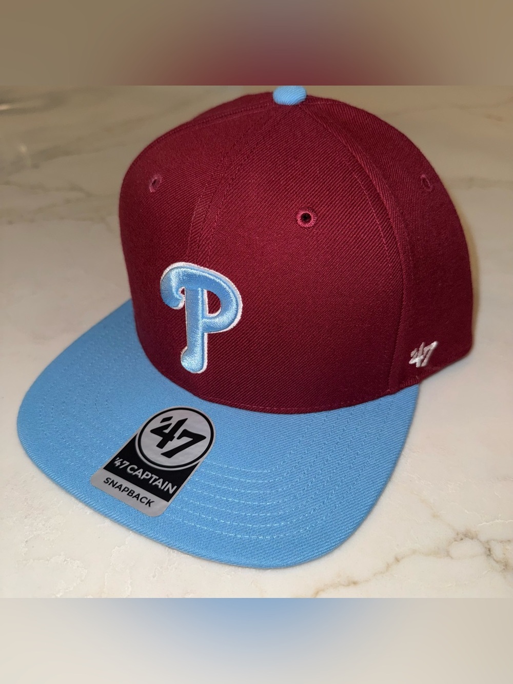 Philadelphia Phillies MLB '47 Brand Red Two Tone Captain Adjustable Snapback Hat